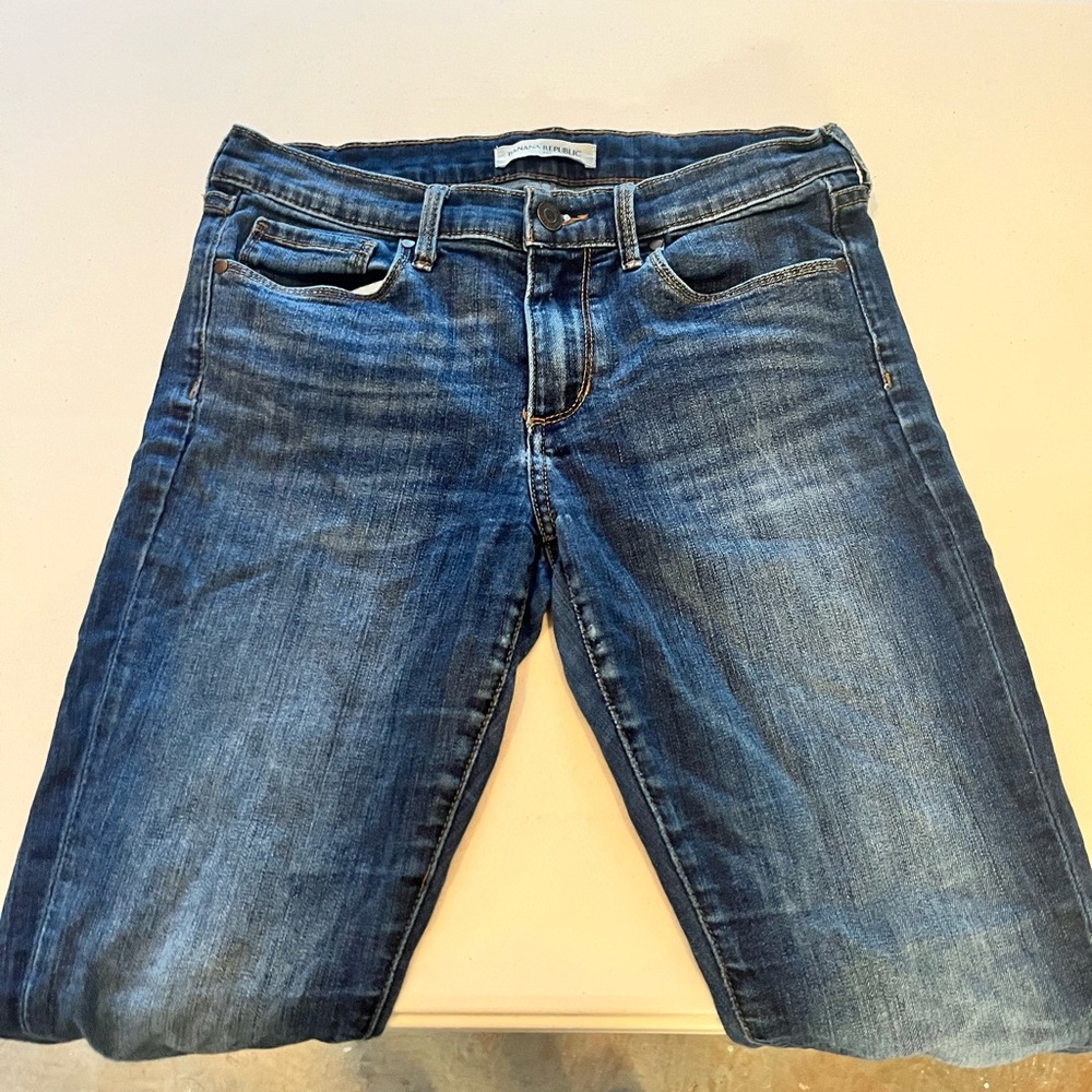 Women’s Banana Republic Skinny Jeans Size 28P Blue Jeans Dark Wash Zipper Fly